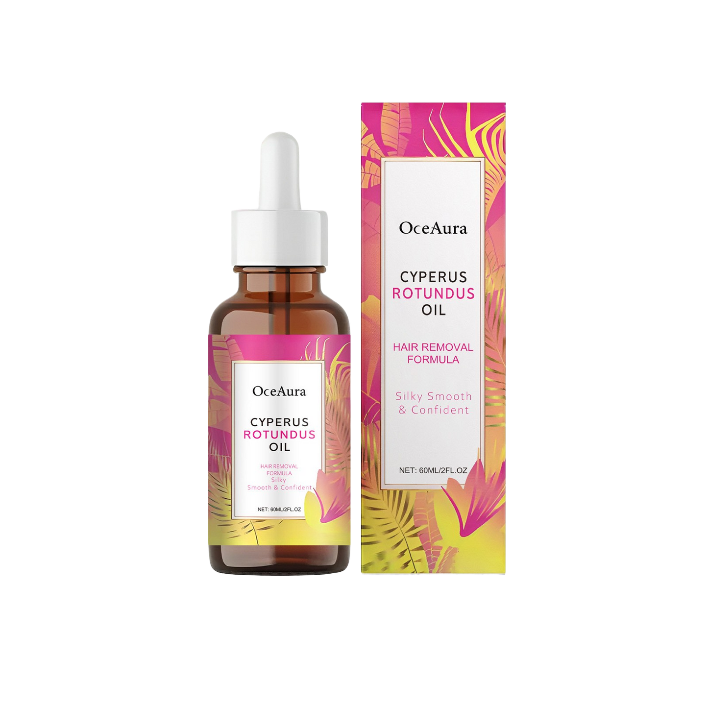 Hair Removal Oil 60ml - Natural Hair Growth Inhibitor with Jojoba Almond Oil, for Smooth Skin, Gentle Formula for All Skin Types