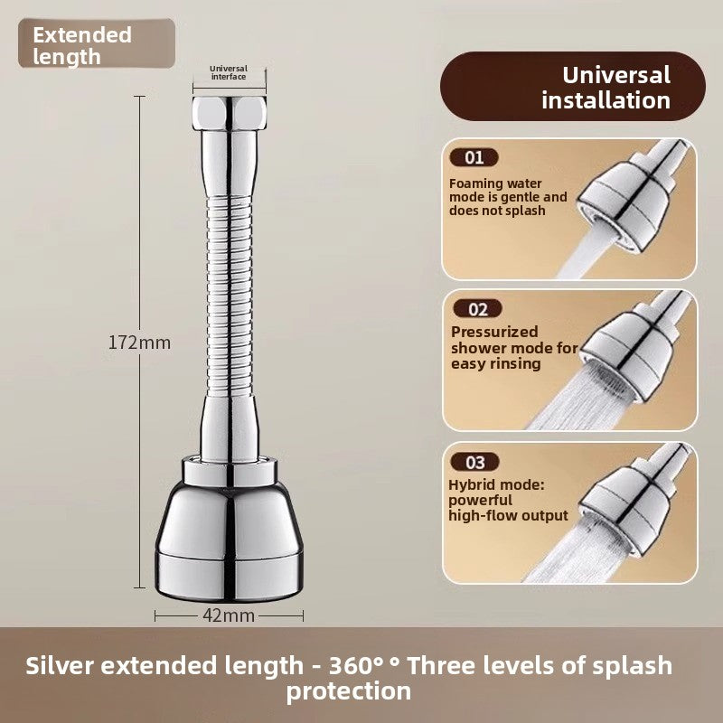 Universal 360 degree Rotate Kitchen Faucet Extender Aerator Plastic Splash Filter Kitchen Washbasin Faucet Bubbler Nozzle Aerator