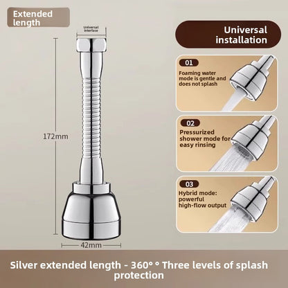 Universal 360 degree Rotate Kitchen Faucet Extender Aerator Plastic Splash Filter Kitchen Washbasin Faucet Bubbler Nozzle Aerator