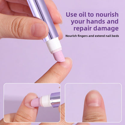 1/2/3PCS 3-In-1 Cuticle Oil Pen Deadskin Remover Cuticle Pusher Grinding Pen with Ceramic Tip Cuticle Remover Pen Nail Care Tool
