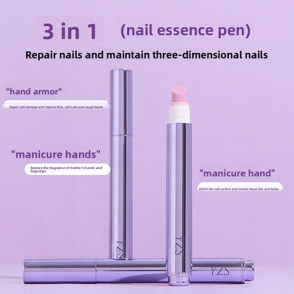 1/2/3PCS 3-In-1 Cuticle Oil Pen Deadskin Remover Cuticle Pusher Grinding Pen with Ceramic Tip Cuticle Remover Pen Nail Care Tool