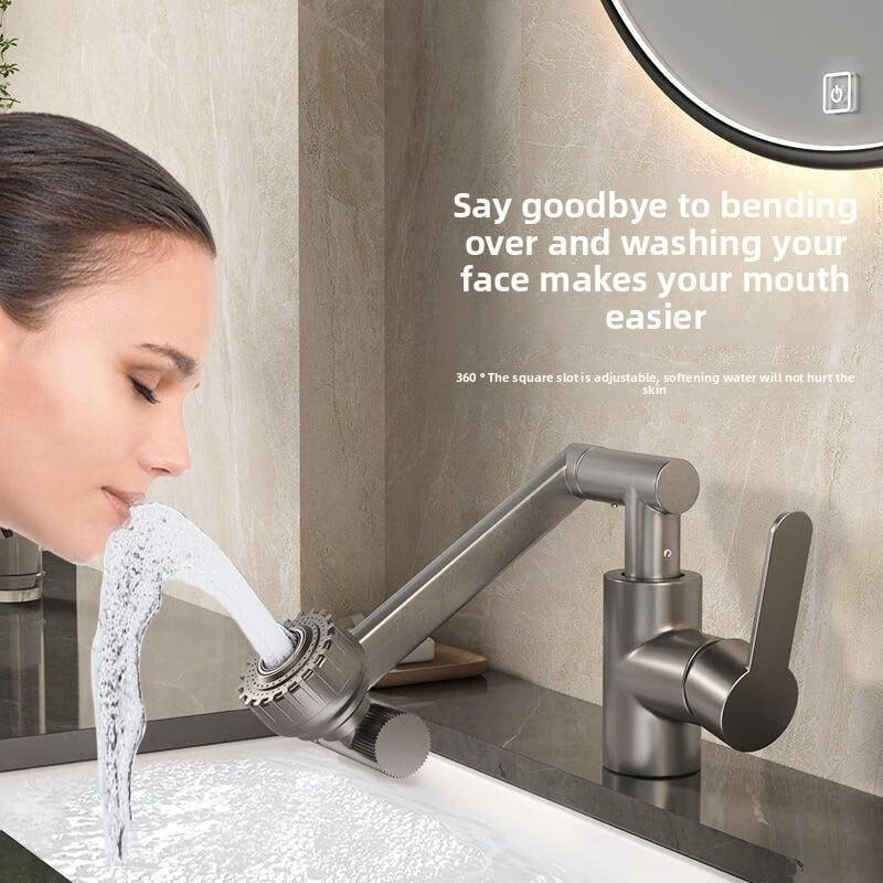 1080° Swivel Kitchen Sink Faucet Bathroom Sink ABS Faucet Basin Faucet Multifunction Cold and Hot Water Tap