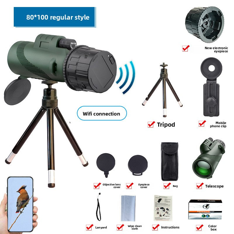 HD Professional Telescope Compass Monocular Powerful Waterproof Mini Pocket Zoom with Smartphone Hunting Camping