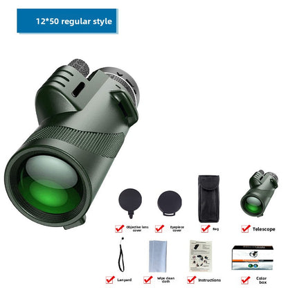 HD Professional Telescope Compass Monocular Powerful Waterproof Mini Pocket Zoom with Smartphone Hunting Camping