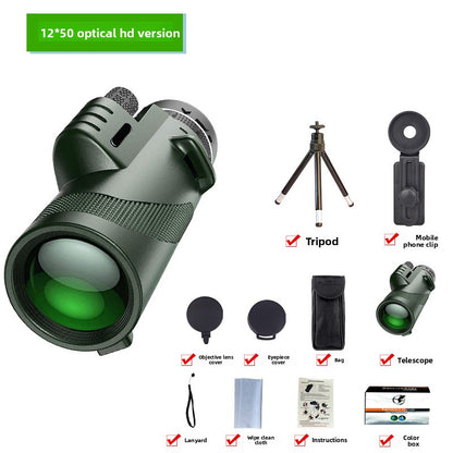 HD Professional Telescope Compass Monocular Powerful Waterproof Mini Pocket Zoom with Smartphone Hunting Camping