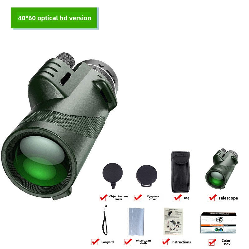 HD Professional Telescope Compass Monocular Powerful Waterproof Mini Pocket Zoom with Smartphone Hunting Camping
