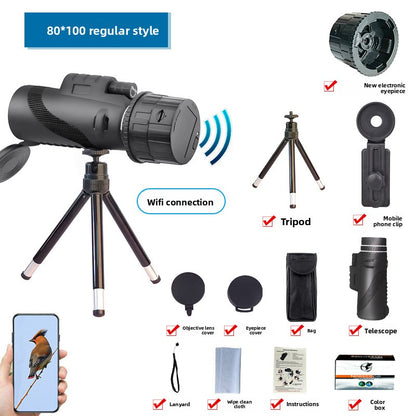 HD Professional Telescope Compass Monocular Powerful Waterproof Mini Pocket Zoom with Smartphone Hunting Camping