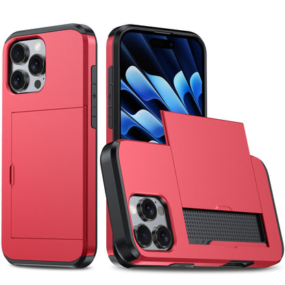 Case for Iphone 17 Pro Max 16 Pro Max 15 Pro 15 14 13 12 Wallet Card Holder Slide Slot Slim Hard PC Heavy Duty Protective Covers