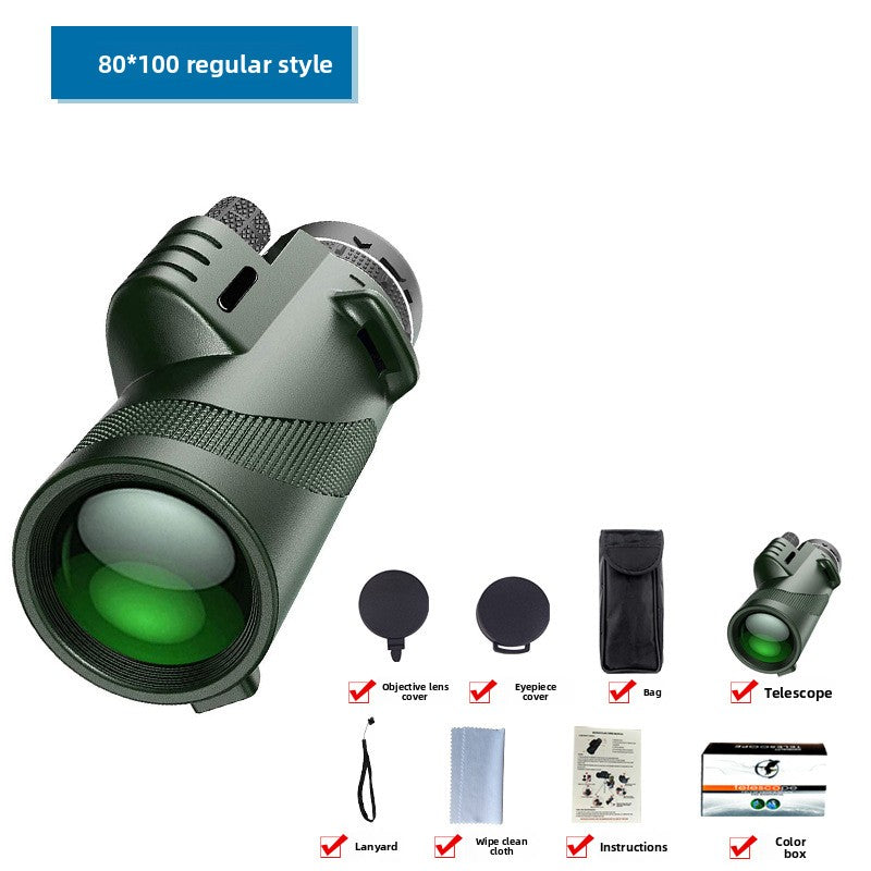 HD Professional Telescope Compass Monocular Powerful Waterproof Mini Pocket Zoom with Smartphone Hunting Camping