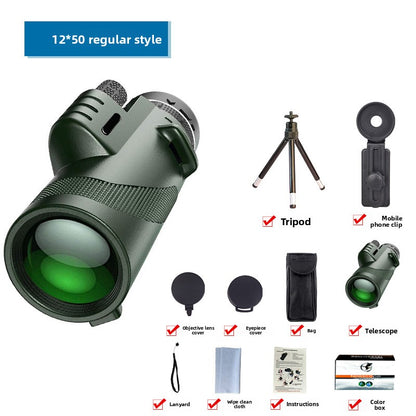 HD Professional Telescope Compass Monocular Powerful Waterproof Mini Pocket Zoom with Smartphone Hunting Camping