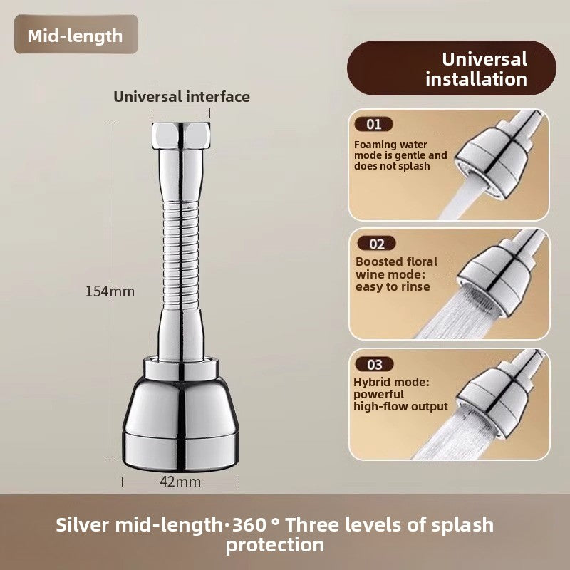 Universal 360 degree Rotate Kitchen Faucet Extender Aerator Plastic Splash Filter Kitchen Washbasin Faucet Bubbler Nozzle Aerator